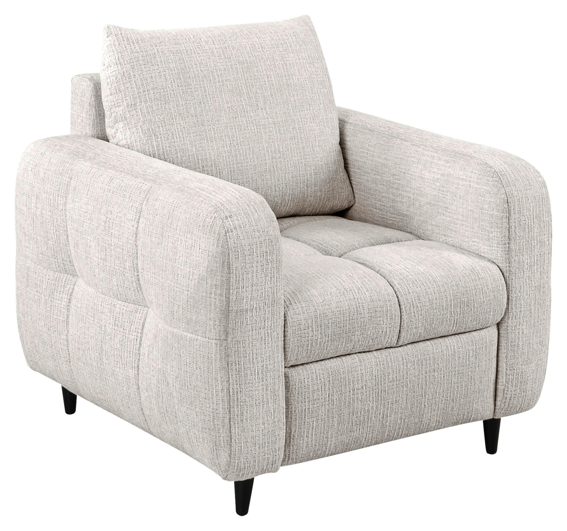 COCKTAILSESSEL Flachgewebe Hellgrau    - Hellgrau/Schwarz, Design, Holz/Textil (90/88/91cm) - Lomoco