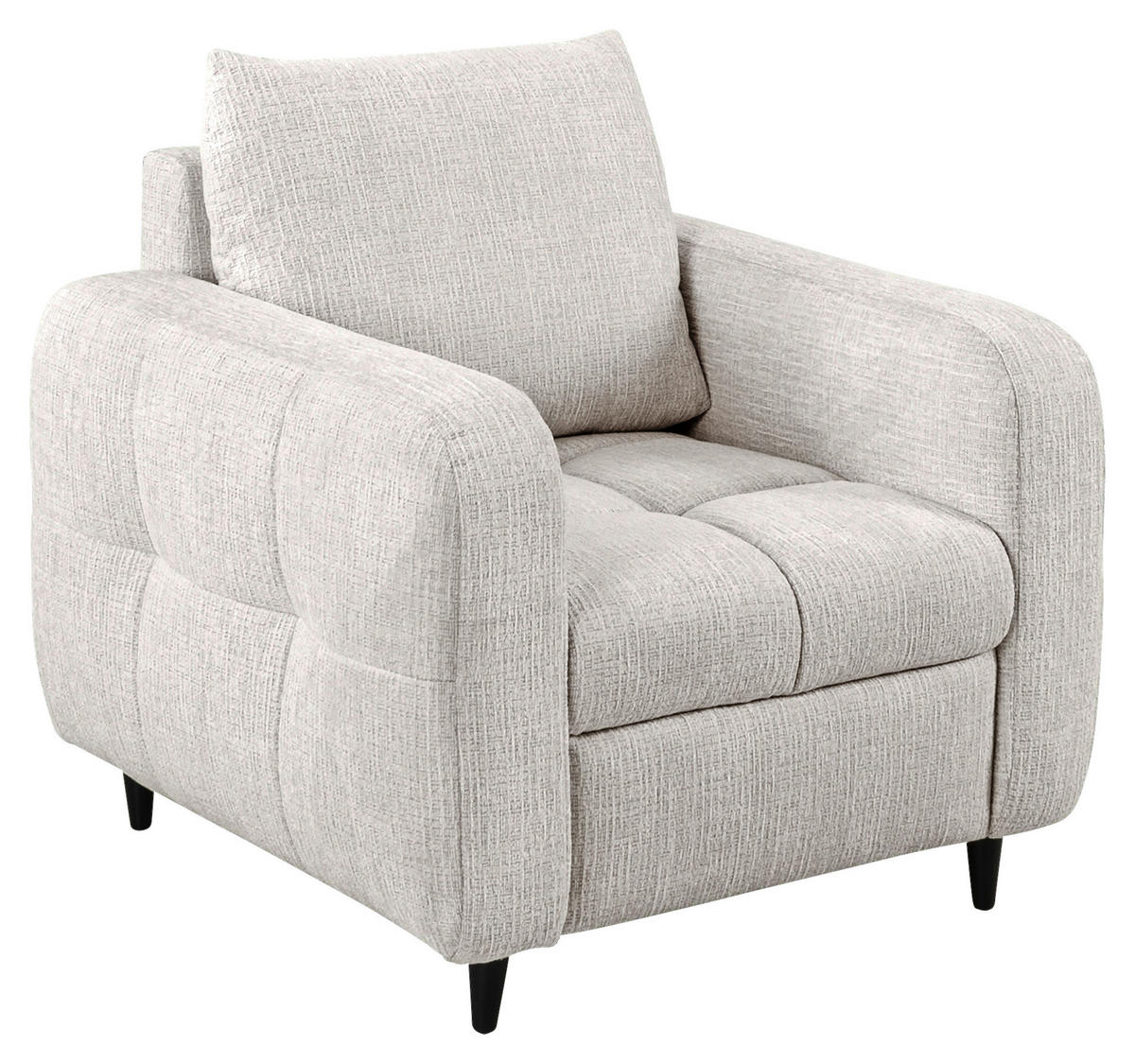 COCKTAILSESSEL Flachgewebe Hellgrau    - Hellgrau/Schwarz, Design, Holz/Textil (90/88/91cm) - Lomoco