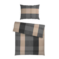 BETTWÄSCHE 2-teilig 140/200 cm  - Anthrazit/Beige, KONVENTIONELL, Textil (140/200cm) - Esposa