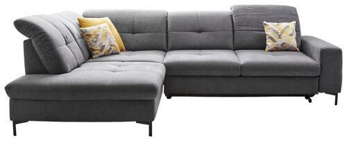 ECKSOFA Grau Chenille  - Schwarz/Grau, Design, Textil/Metall (240/308cm) - Xora