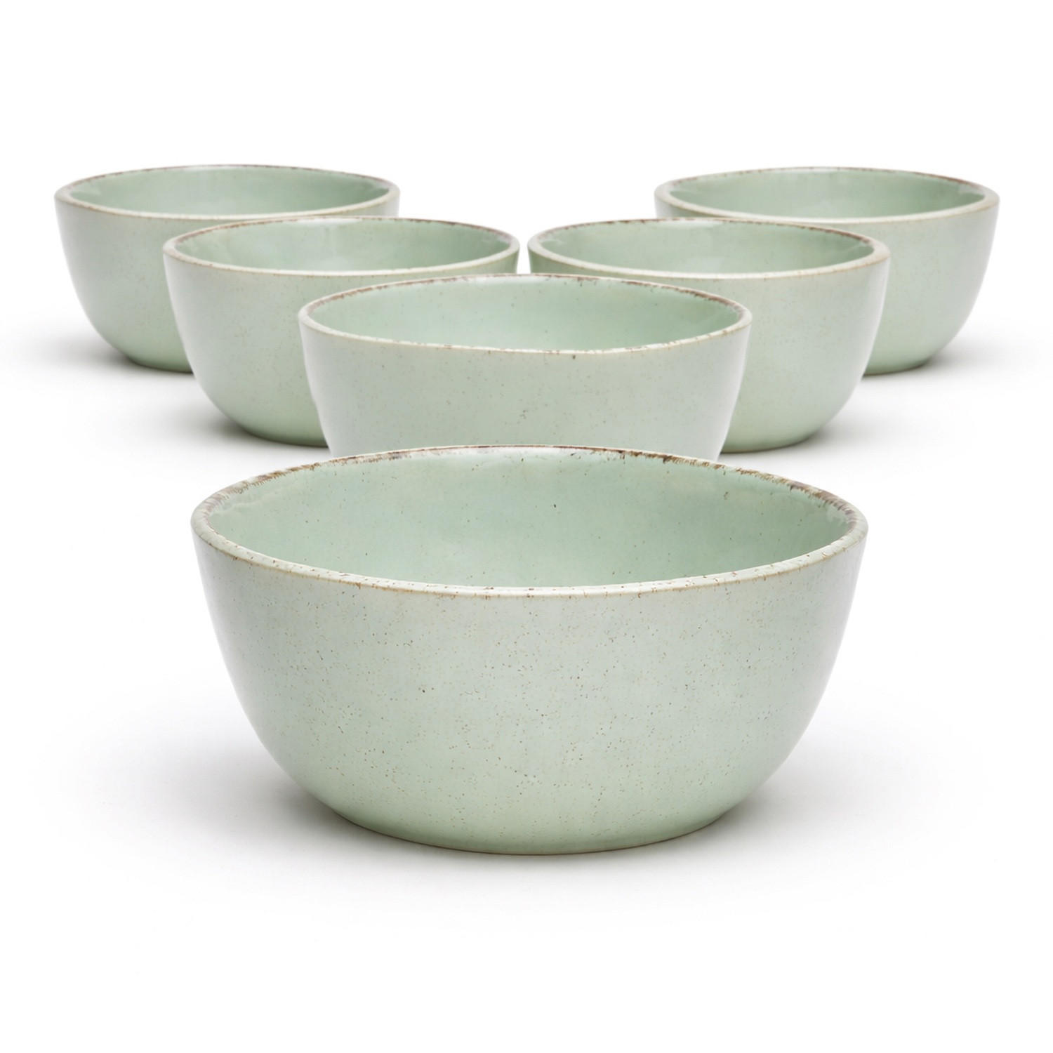 MÜSLISCHALENSET Urban 6-teilig  - Grün, Basics, Keramik (11/6cm) - Van Well