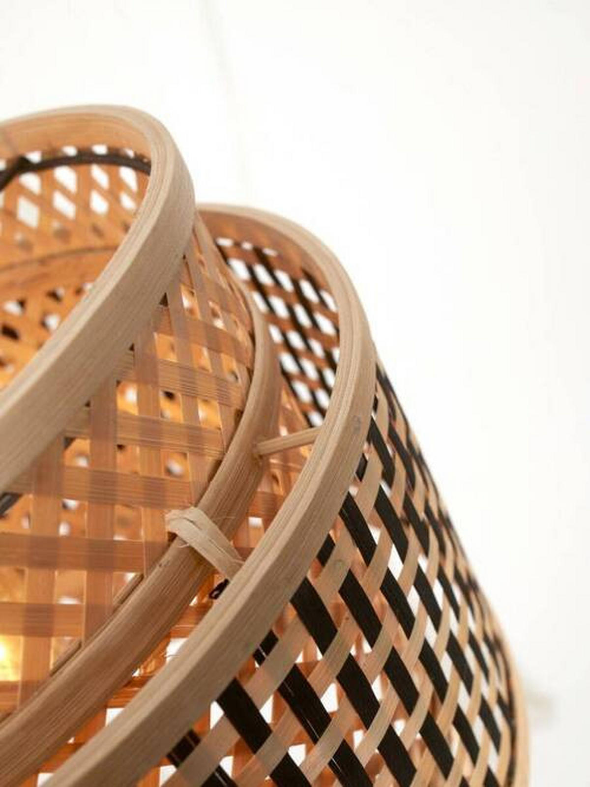 HÄNGELEUCHTE GOOD&MOJO  25/20 cm   - Schwarz/Naturfarben, Trend, Holz (25/20cm) - Good & Mojo