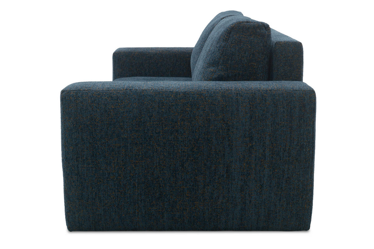 SCHLAFSOFA Chenille Blau  - Blau/Schwarz, Basics, Kunststoff/Textil (207/89/105cm) - Livetastic