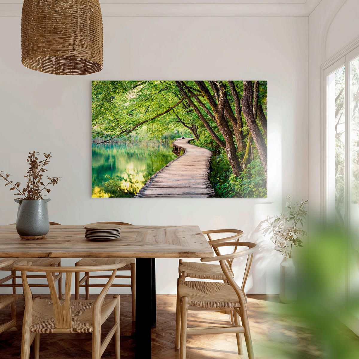 LEINWANDBILD Landschaft & Natur 85/113 cm  - Multicolor/Grün, Basics, Holz/Textil (85/113cm)