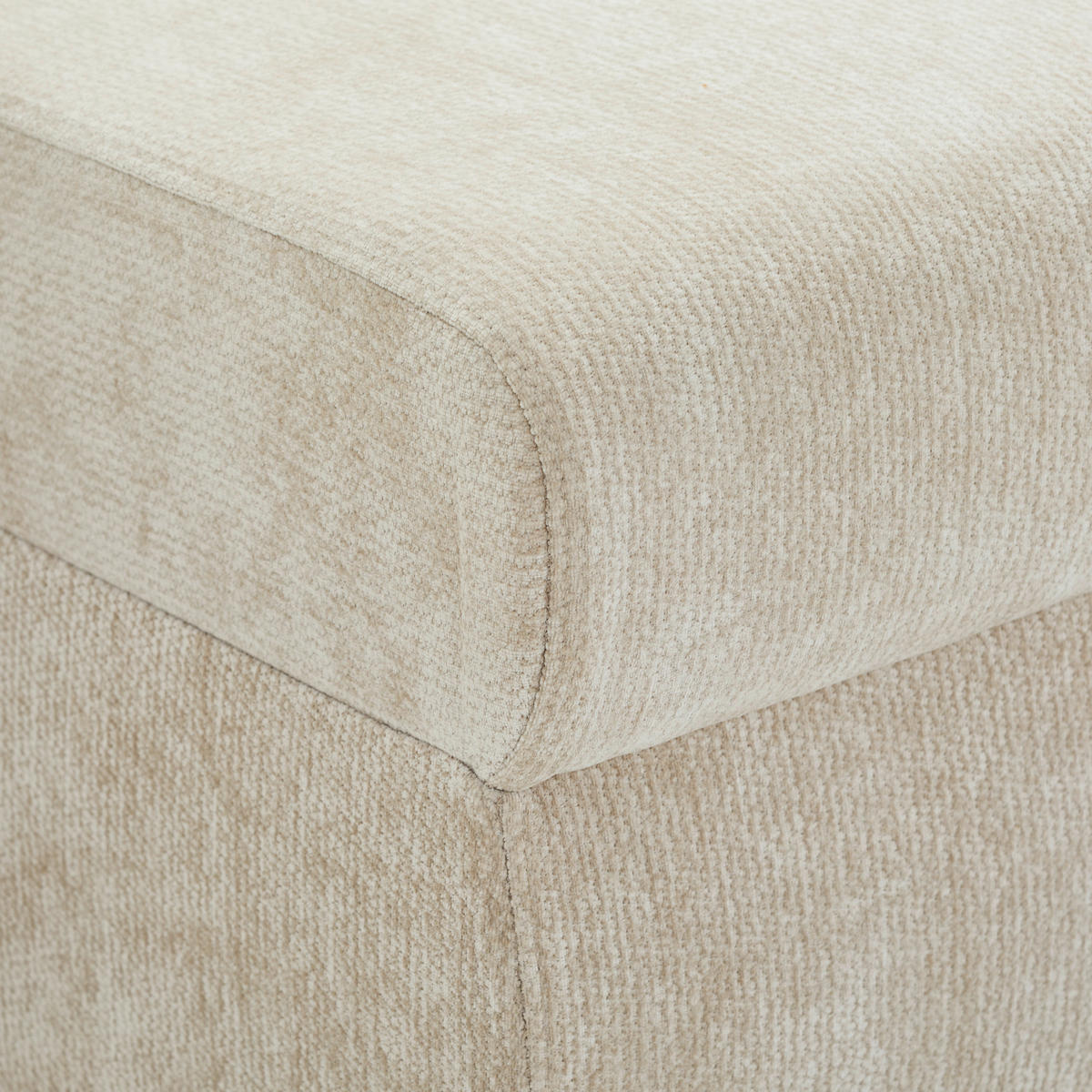 WOHNLANDSCHAFT Beige Chenille  - Beige/Schwarz, KONVENTIONELL, Kunststoff/Textil (140/328/140cm) - Ti'me