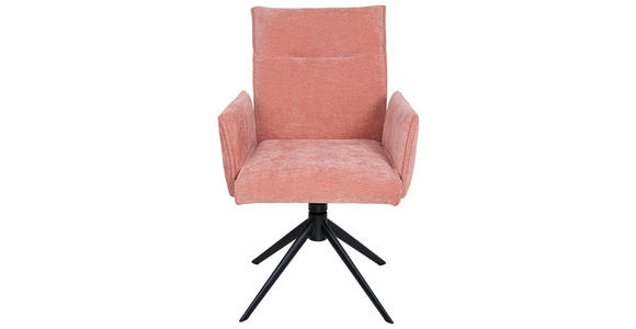 ARMLEHNSTUHL in Eisen Chenille - Schwarz/Rosa, Design, Textil/Metall (57/89/67cm) - Valnatura