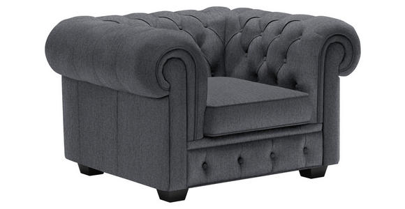CHESTERFIELD-SESSEL - Wengefarben/Grau, LIFESTYLE, Holz/Textil (115/76,5/96cm) - Landscape