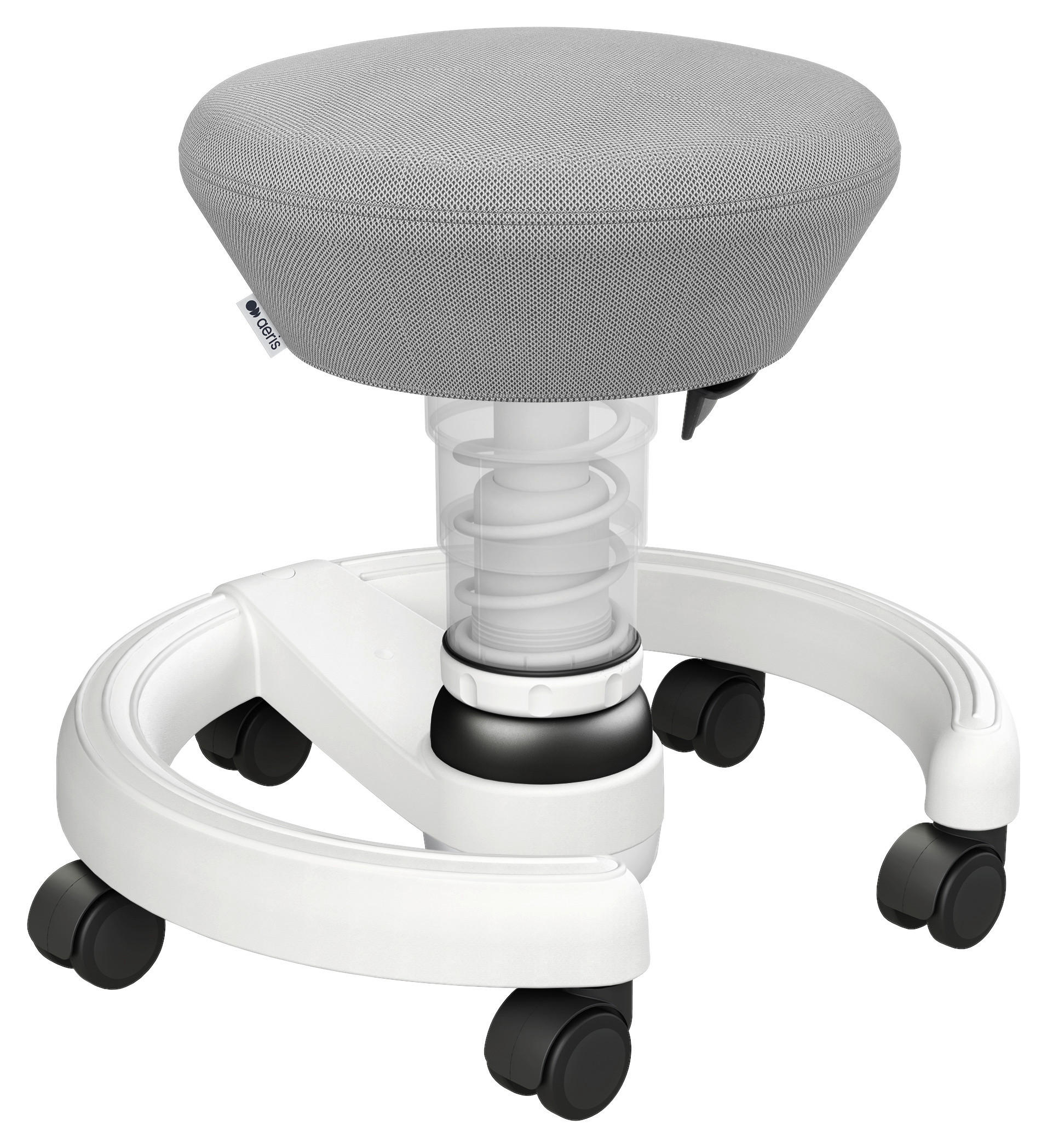 BÜROHOCKER 48/32-47,5/48 cm  - Weiß/Grau, KONVENTIONELL, Kunststoff/Textil (48/32-47,5/48cm) - Aeris