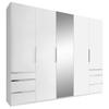 DREHTÜRENSCHRANK in Silberfarben, Weiss  - Chromfarben/Weiss, Modern, Glas/Holzwerkstoff (250/216/58cm) - MID.YOU