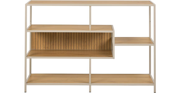 REGAL Grau, Eichefarben  - Eichefarben/Grau, MODERN, Holzwerkstoff/Metall (114/78/35cm) - Xora