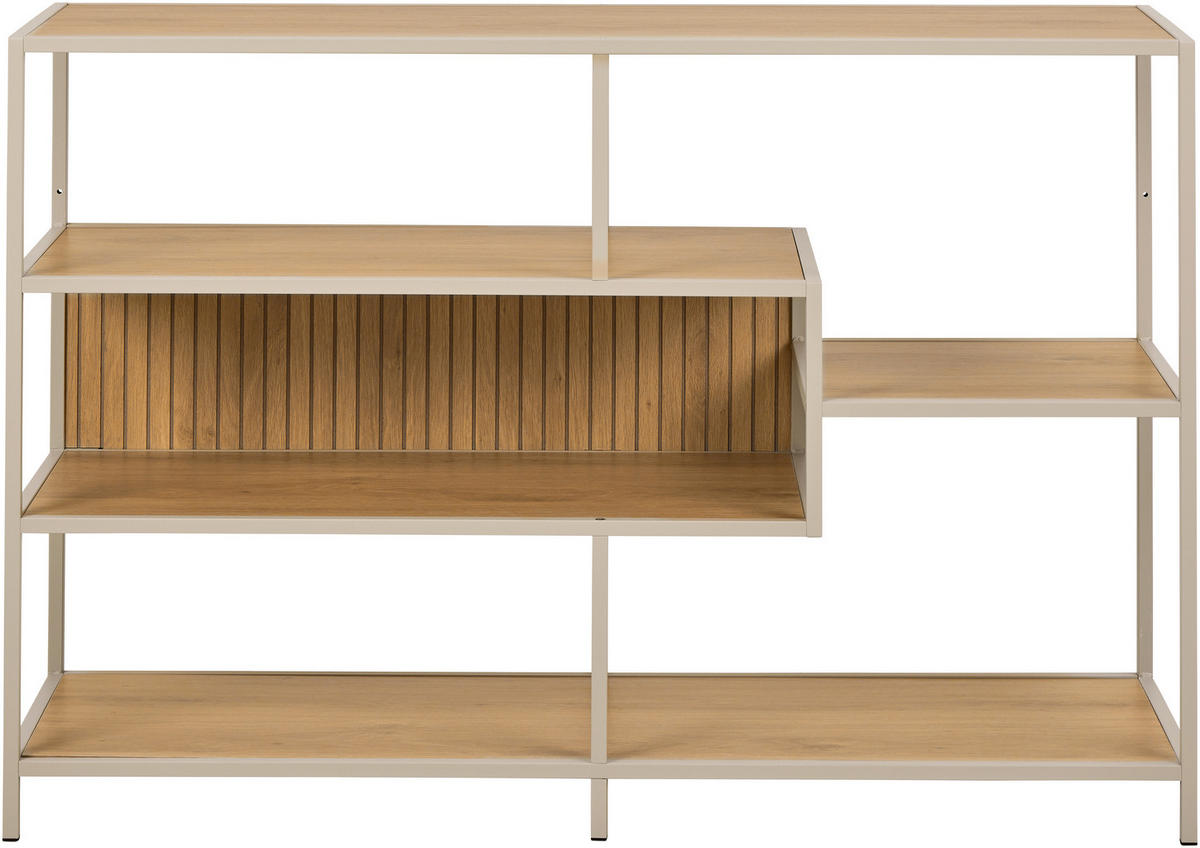 REGAL Grau, Eichefarben  - Eichefarben/Grau, MODERN, Holzwerkstoff/Metall (114/78/35cm) - Xora