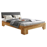 BETT 140/200 cm  in Wildeiche  - Wildeiche/Schwarz, Natur, Holz (140/200cm) - Boxxx