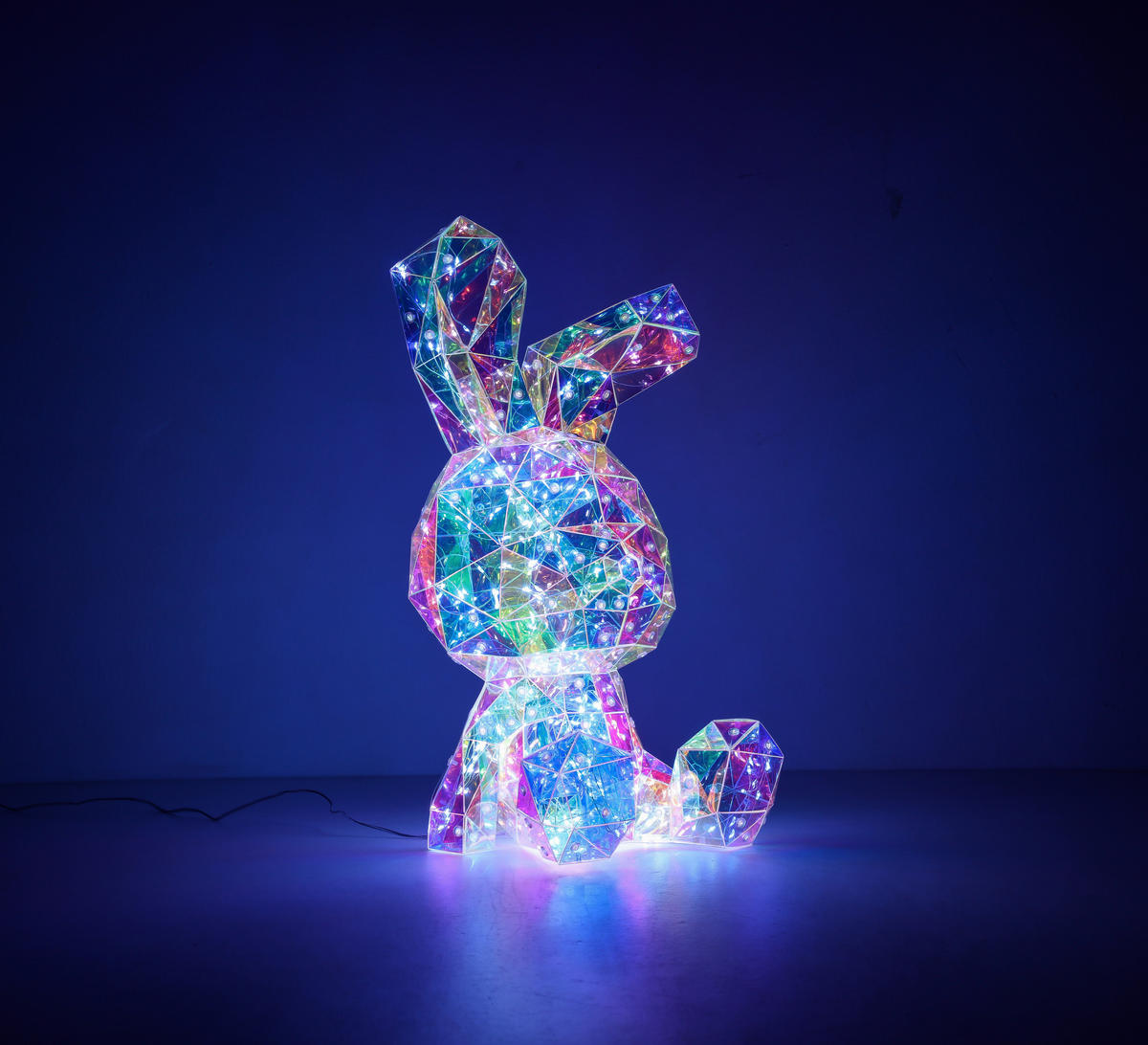 LED-DEKOLEUCHTE Hase 20/20/41 cm   - Transparent/Perlmutt, Design, Kunststoff (20/20/41cm) - Novel