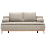 BOXSPRINGSOFA in Webstoff Beige  - Eichefarben/Beige, Design, Holz/Textil (202/93/100cm) - Venda