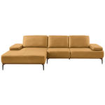 ECKSOFA 16580 Sprint in Echtleder Currygelb  176/314 cm  - Currygelb/Bronzefarben, Design, Leder/Holz (176/314cm) - Valnatura