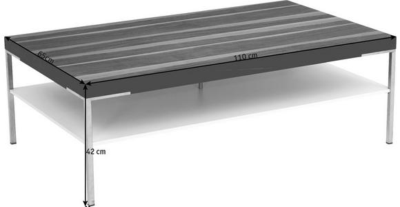 COUCHTISCH in Holz, Holzwerkstoff 110/65/42 cm - Eichefarben/Silberfarben, KONVENTIONELL, Holz/Holzwerkstoff (110/65/42cm) - Moderano