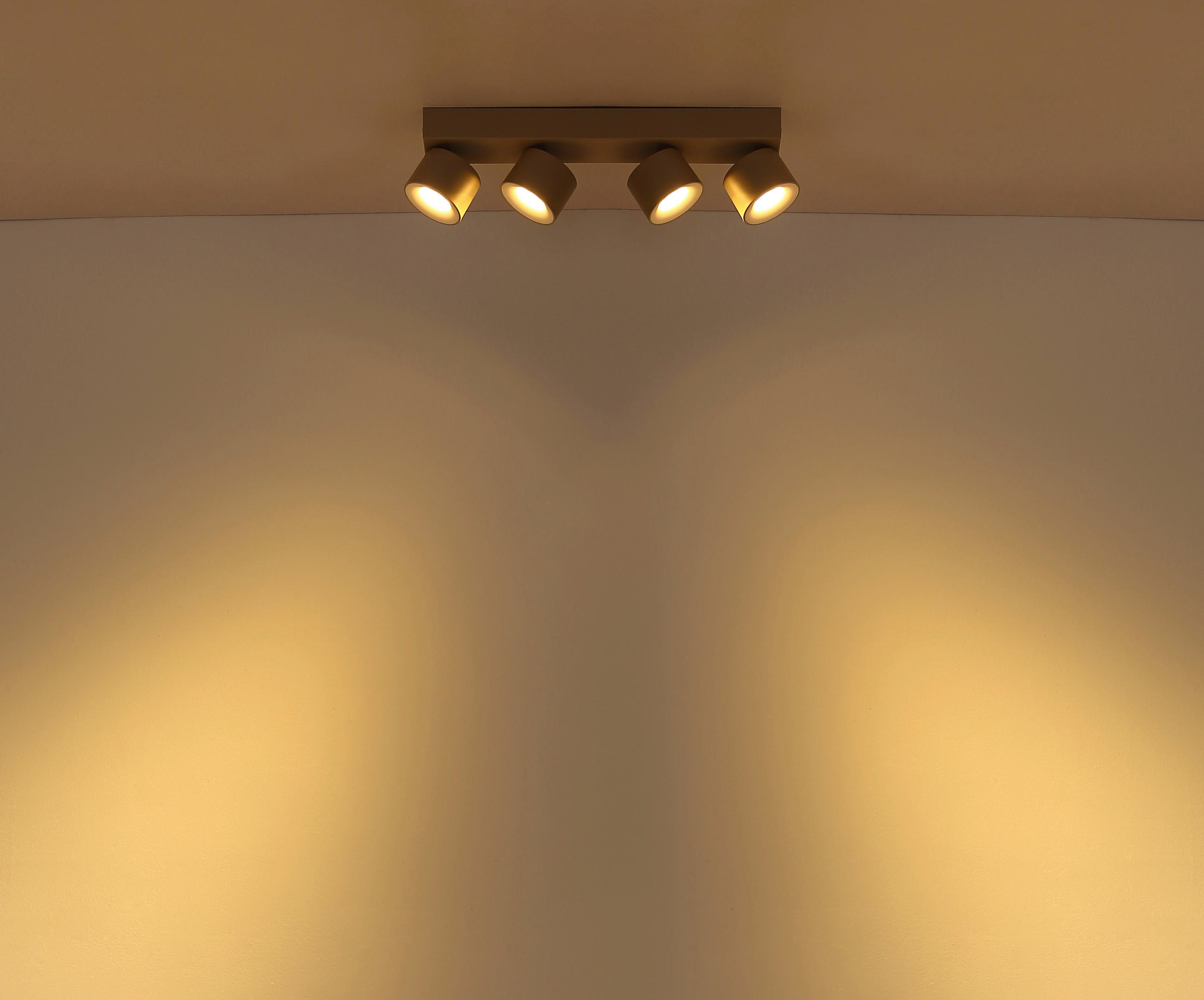 LED-STRAHLER 45.5/7.2/12 cm   - Sandfarben/Weiß, Design, Kunststoff/Metall (45.5/7.2/12cm) - Globo