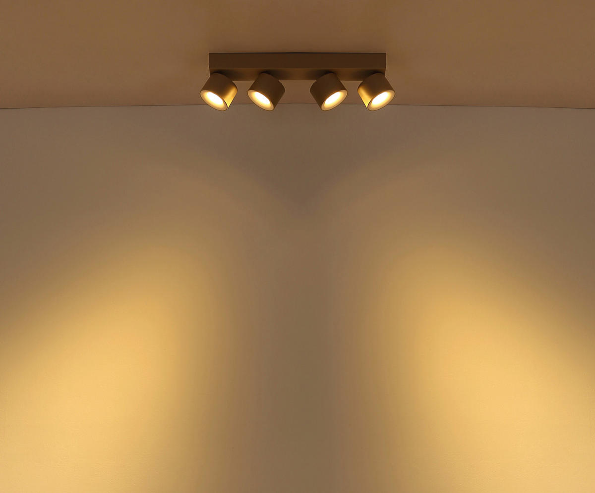 LED-STRAHLER 45.5/7.2/12 cm   - Sandfarben/Weiß, Design, Kunststoff/Metall (45.5/7.2/12cm) - Globo