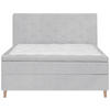BOXSPRINGBETT 160/200 cm  in Hellgrau  - Eichefarben/Hellgrau, KONVENTIONELL, Holz/Textil (160/200cm) - Welnova