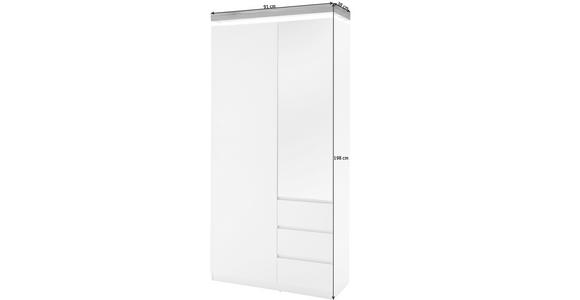 GARDEROBENSCHRANK 91/198/38 cm - Eichefarben/Weiß, Design, Glas/Holz (91/198/38cm) - Novel