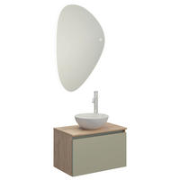 BADEZIMMER 3-teilig  in 60,3 cm  - Edelstahlfarben/Eichefarben, MODERN, Keramik/Holzwerkstoff (60,3cm) - Celina Home
