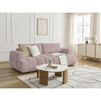 SCHLAFSOFA FUJI Leinenoptik Pink  inkl.  - Pink/Schwarz, MODERN, Kunststoff/Textil (251/113/88cm)