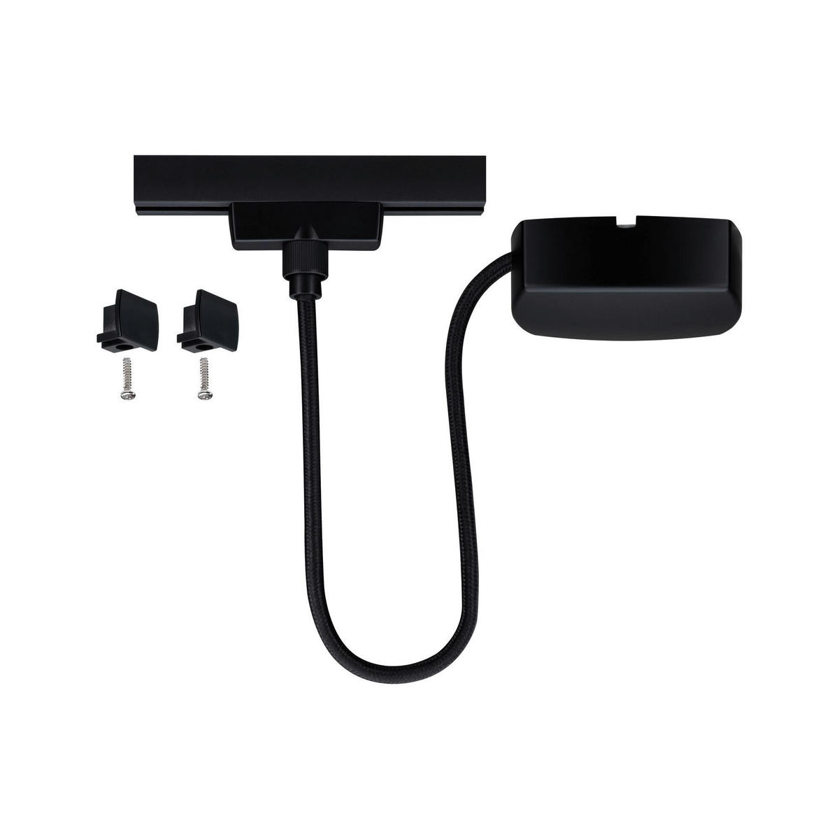 SCHIENENSYSTEM-EINSPEISER URAIL 100/16,5/3,0 cm   - Schwarz, Design, Kunststoff/Metall (100/16,5/3,0cm) - Paulmann