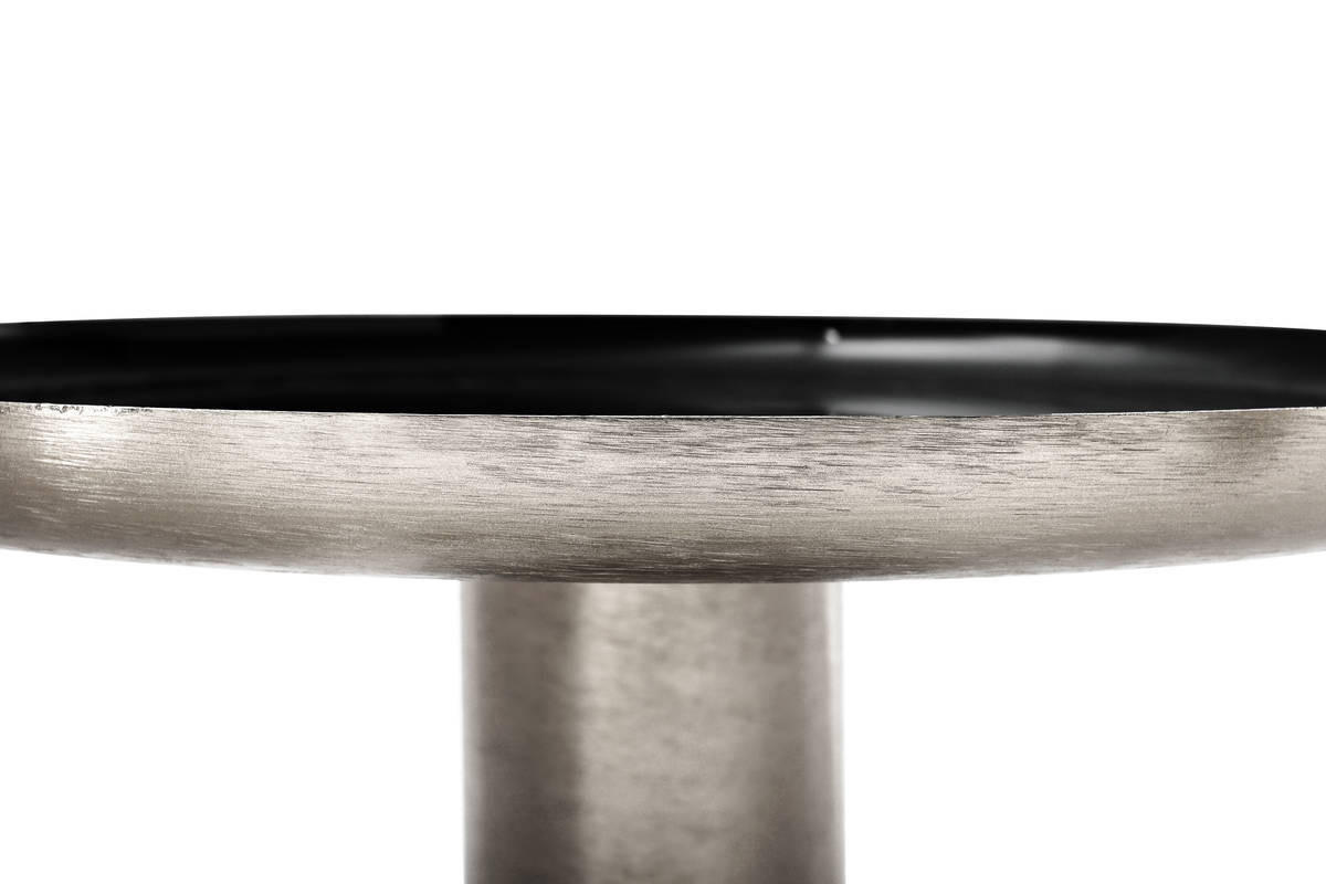 BEISTELLTISCH in Metall 50/50/52 cm  - Silberfarben/Schwarz, Trend, Metall (50/50/52cm) - Kayoom