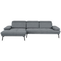 ECKSOFA in Webstoff Dunkelgrau  - Dunkelgrau/Schwarz, Design, Textil/Metall (188/296cm) - Livetastic