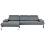 ECKSOFA Dunkelgrau Webstoff  - Dunkelgrau/Schwarz, Design, Textil/Metall (188/296cm) - Xora