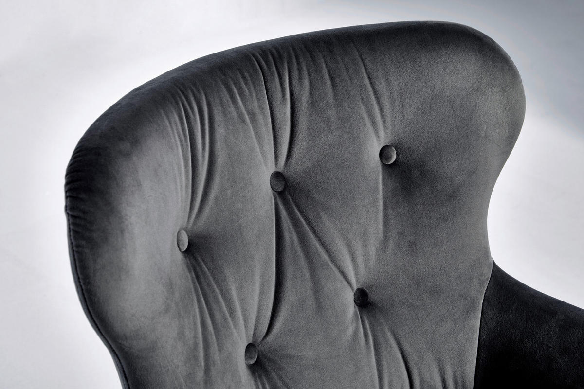 DREHSTUHL  in Samt Grau, Chromfarben  - Chromfarben/Grau, MODERN, Kunststoff/Textil (57/62/83-93cm) - Livetastic