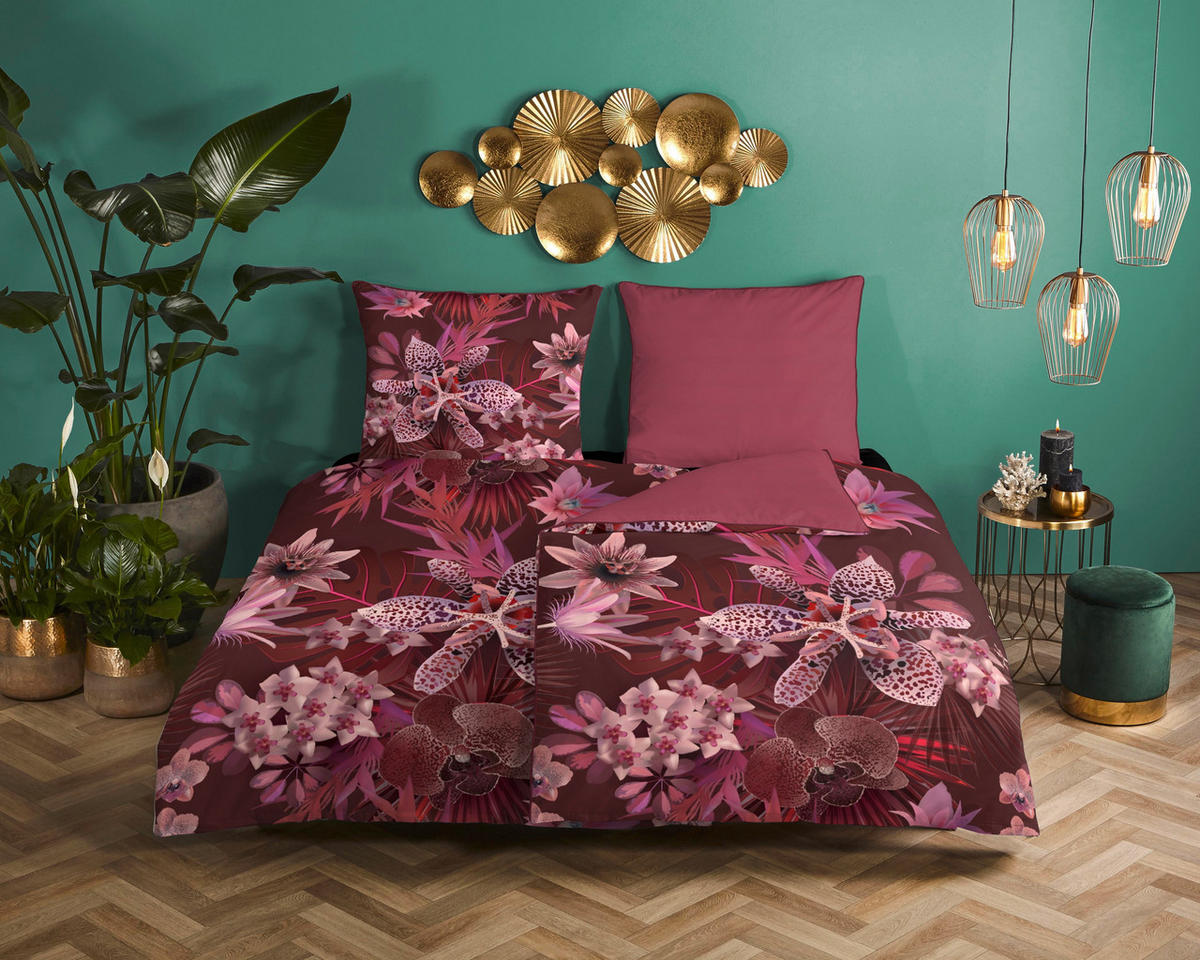 WENDEBETTWÄSCHE sonstige Webstoff 140/200 cm  - Bordeaux, Basics, Textil (140/200cm)