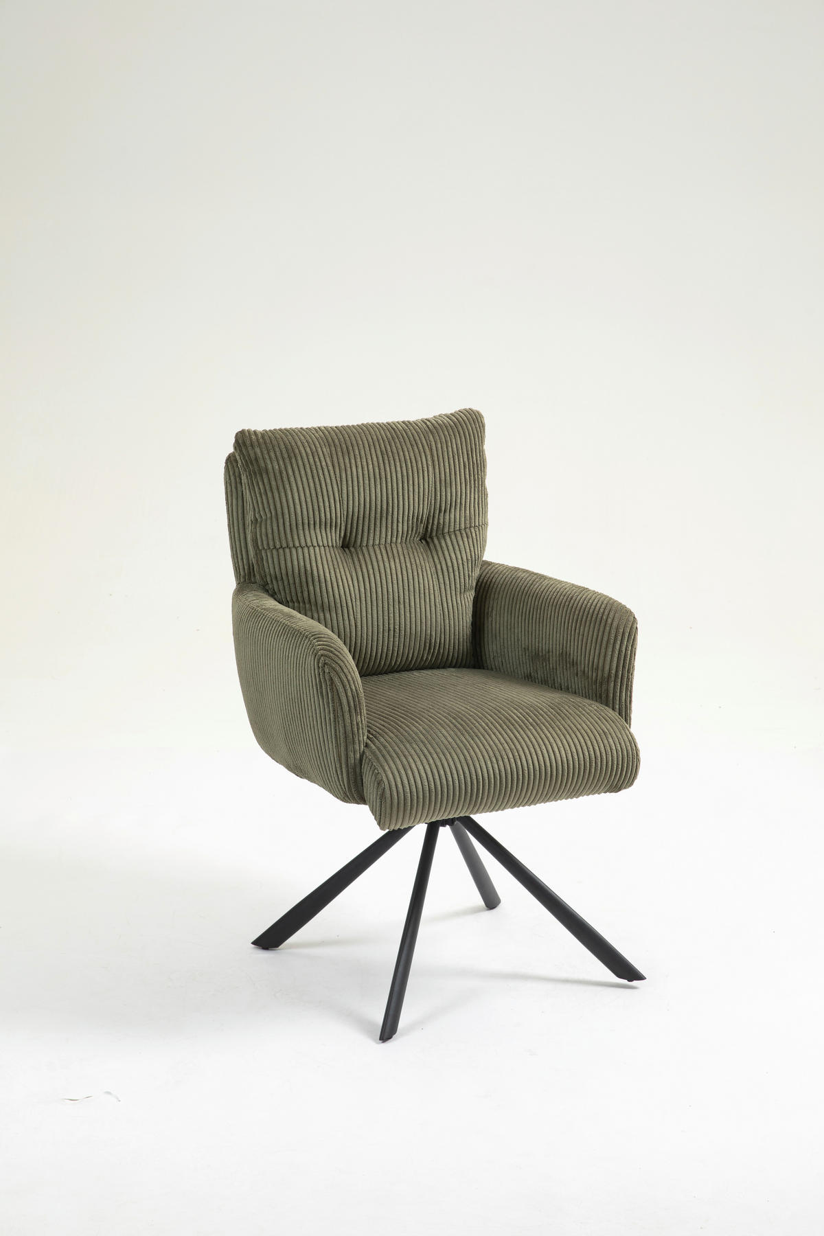 ARMLEHNSTUHL  in Eisen Cord  - Schwarz/Grün, KONVENTIONELL, Textil/Metall (60/95/67cm) - MID.YOU