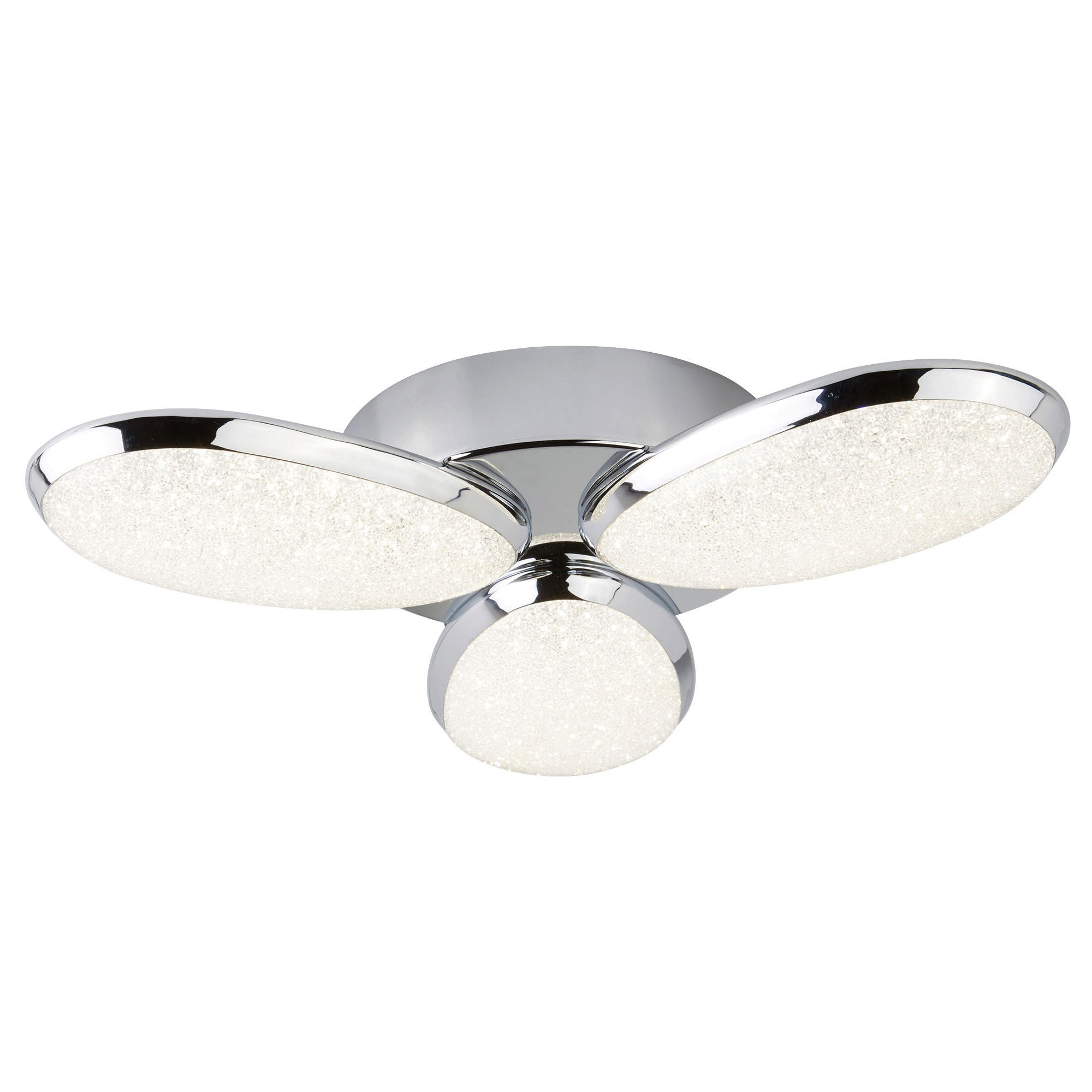PLAFONIERĂ - străveziu/culoare crom, Basics, metal (44/7,8cm)