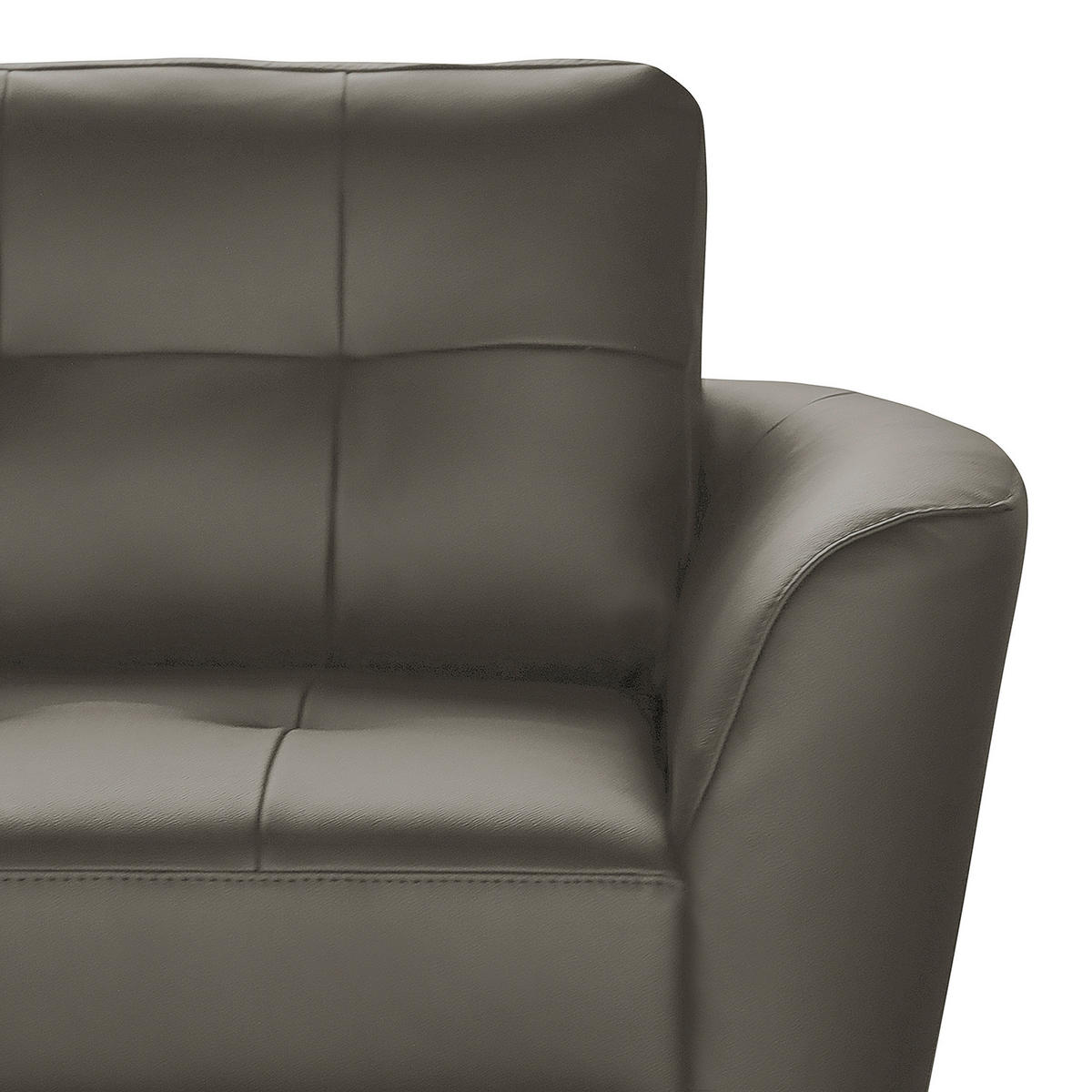 ECKSOFA in Lederlook Echtleder Schlammfarben  - Schlammfarben/Buchefarben, Design, Leder/Holz (190/236cm) - Livetastic