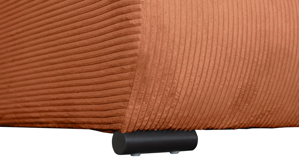 WOHNLANDSCHAFT  in Cord Rostfarben  - Rostfarben/Schwarz, KONVENTIONELL, Textil/Metall (191/351/191cm) - Carryhome