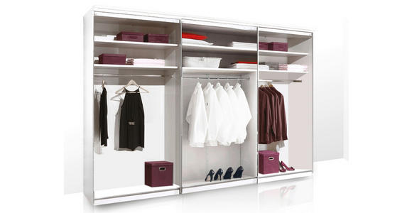 SCHWEBETÜRENSCHRANK 249/222/68 cm 3-türig Anthrazit  - Anthrazit/Hellgrau, Design, Glas/Holzwerkstoff (249/222/68cm) - Moderano