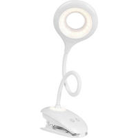 LED LAMPA SO ŠTIPCOM, dotykový stmievač, 11/42/12 cm - biela, Basics, plast (11/42/12cm) - Boxxx
