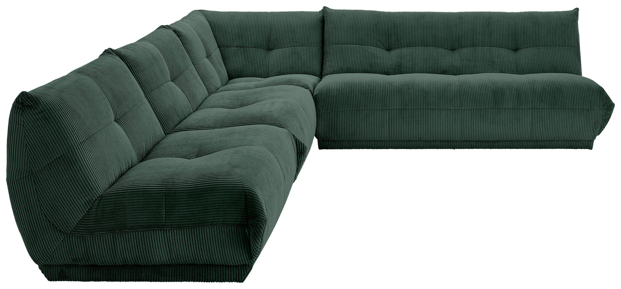 ECKSOFA in Cord Dunkelgrün  315/285 cm  - Dunkelgrün, Trend, Textil (315/285cm) - Livetastic