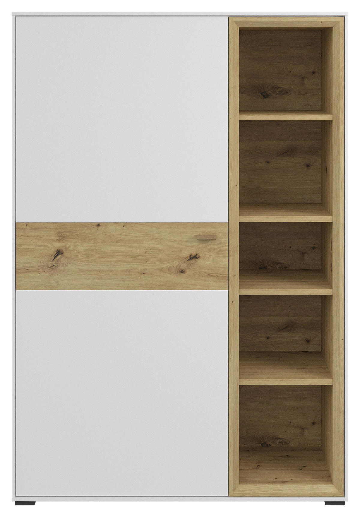 HIGHBOARD  in 95,5/140,2/38 cm  - Weiss/Eichefarben, Modern, Holz/Holzwerkstoff (95,5/140,2/38cm) - Hom`in