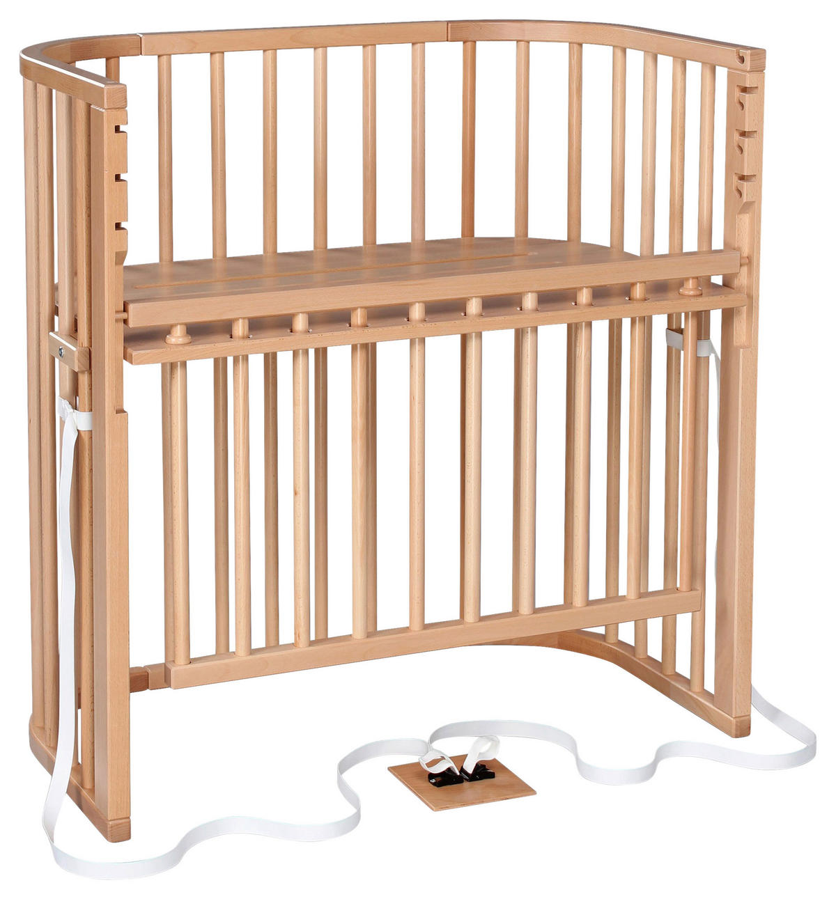 BEISTELLBETT Boxspring Comfort Plus   - Naturfarben, Basics, Holz (56,5/96,5/96cm) - Babybay