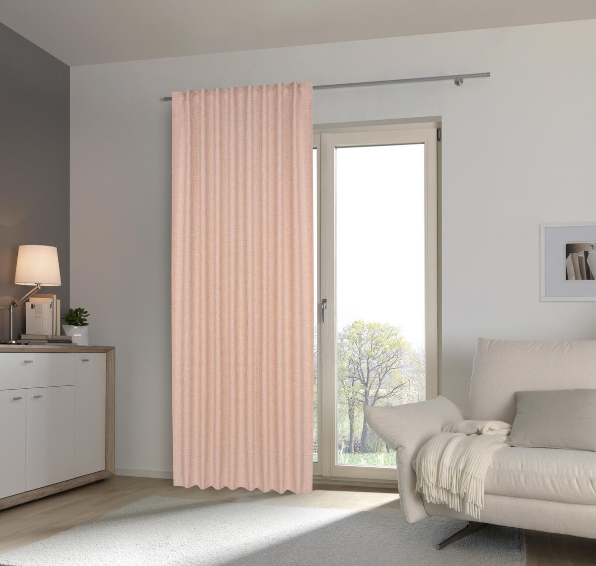 KÉSZFÜGGÖNY részben fényzáró  - rézvörös, Basics, textil (135/245cm) - Esposa
