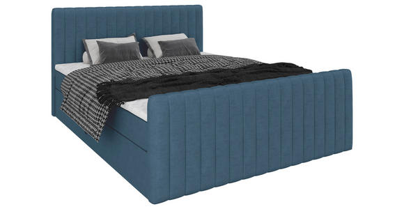 BOXBETT 160/200 cm  in Blau  - Blau/Schwarz, Basics, Kunststoff/Textil (160/200cm) - Carryhome