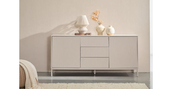 SIDEBOARD  160/75/40 cm 3 Schublade(n)  - Kaschmir, Design, Holzwerkstoff/Metall (160/75/40cm) - Carryhome