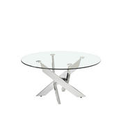 COUCHTISCH Sicherheitsglas 80/80/45 cm rund Klar, Chromfarben  - Chromfarben/Klar, Design, Glas/Metall (80/80/45cm) - Linea Natura