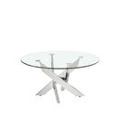 COUCHTISCH Sicherheitsglas 80/80/45 cm rund Klar, Chromfarben  - Chromfarben/Klar, Design, Glas/Metall (80/80/45cm) - Linea Natura