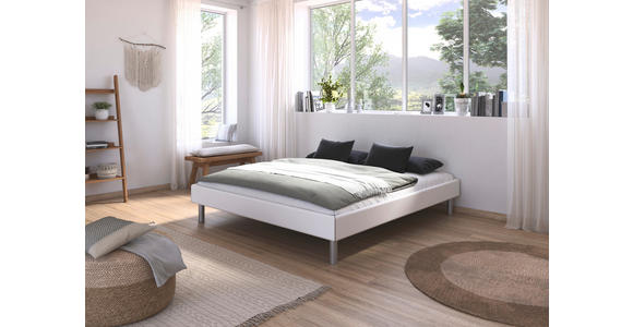 BETT 180/200 cm  in Weiß  - Alufarben/Weiß, Design, Metall (180/200cm) - Carryhome