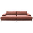 BIGSOFA Cord Aprikose  - Aprikose/Schwarz, Design, Textil/Metall (296/83/177cm) - Dieter Knoll