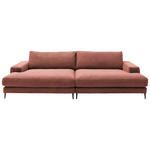 BIGSOFA  in Cord Aprikose  - Aprikose/Schwarz, Design, Textil/Metall (296/83/177cm) - Dieter Knoll