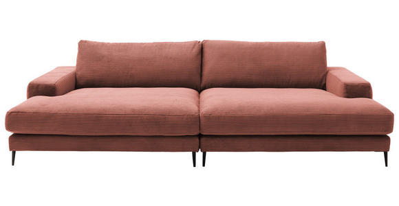 BIGSOFA Cord Aprikose  - Aprikose/Schwarz, Design, Textil/Metall (296/83/177cm) - Dieter Knoll